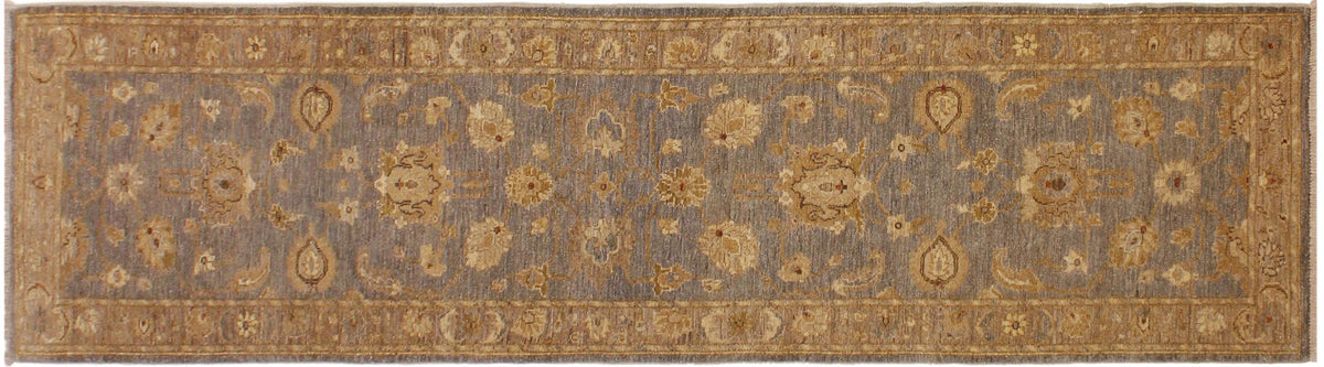 handmade Traditional Kafkaz Gray Lt. Brown Hand Knotted RUNNER 100% WOOL area rug 3' x 11'