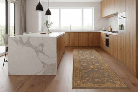 handmade Traditional Kafkaz Gray Lt. Brown Hand Knotted RUNNER 100% WOOL area rug 3' x 11'