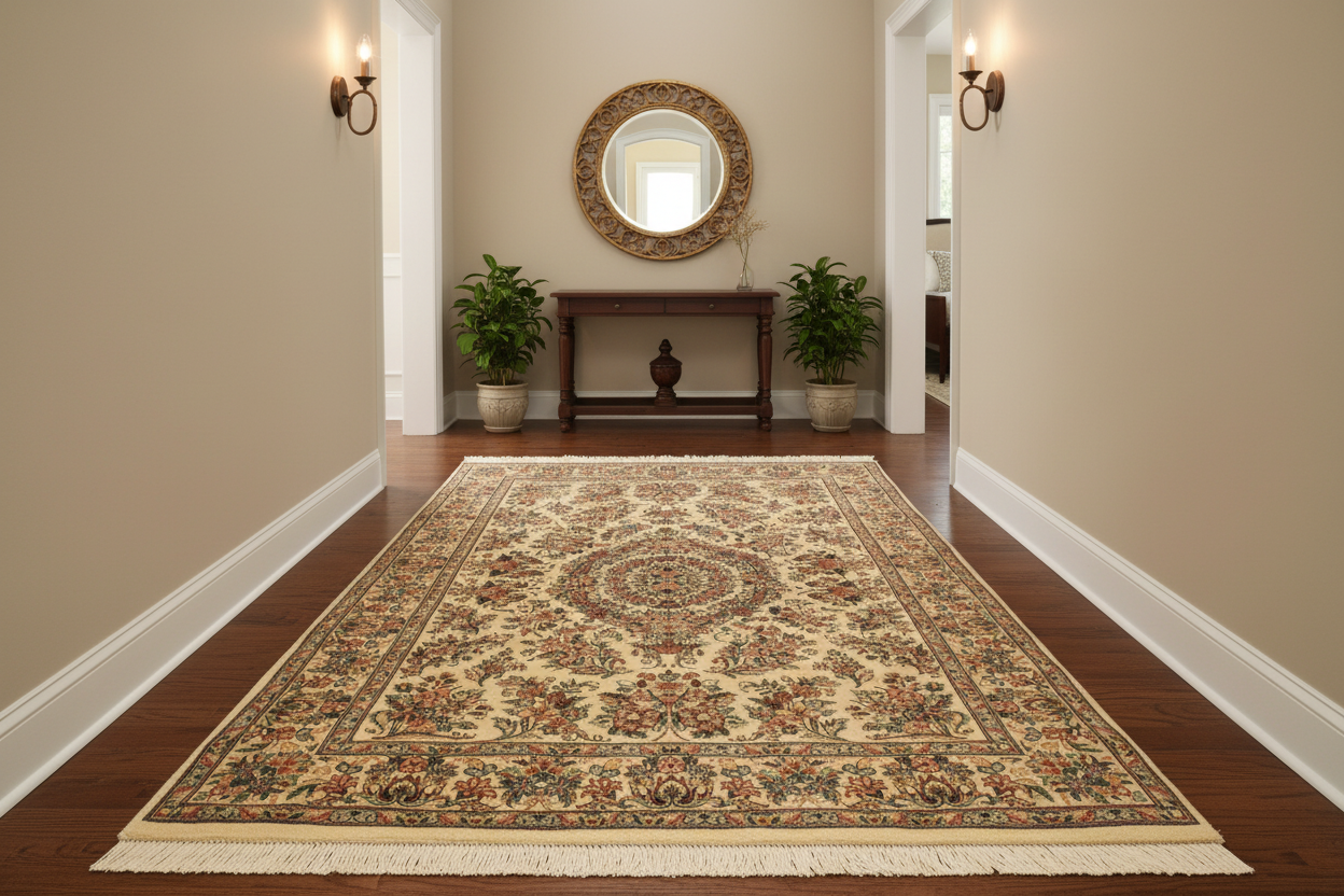 handmade Traditional Sarook Beige Pink Hand Knotted RECTANGLE 100% WOOL area rug 4x6