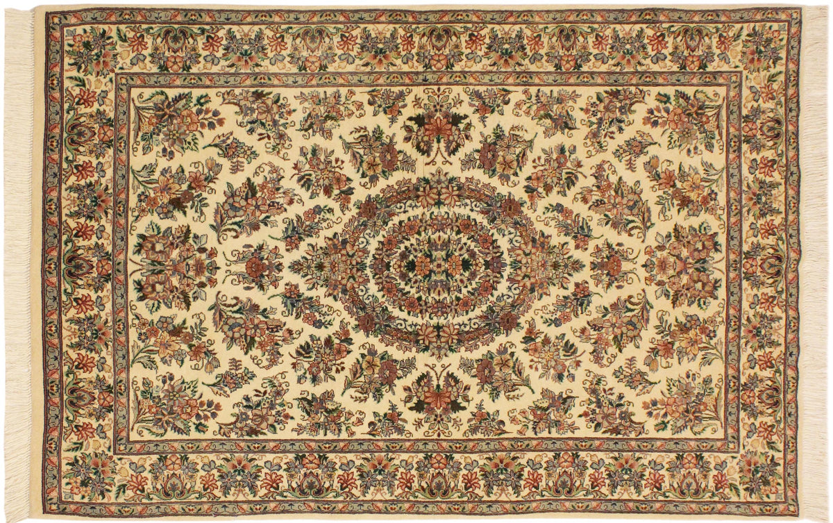 handmade Traditional Sarook Beige Pink Hand Knotted RECTANGLE 100% WOOL area rug 4x6