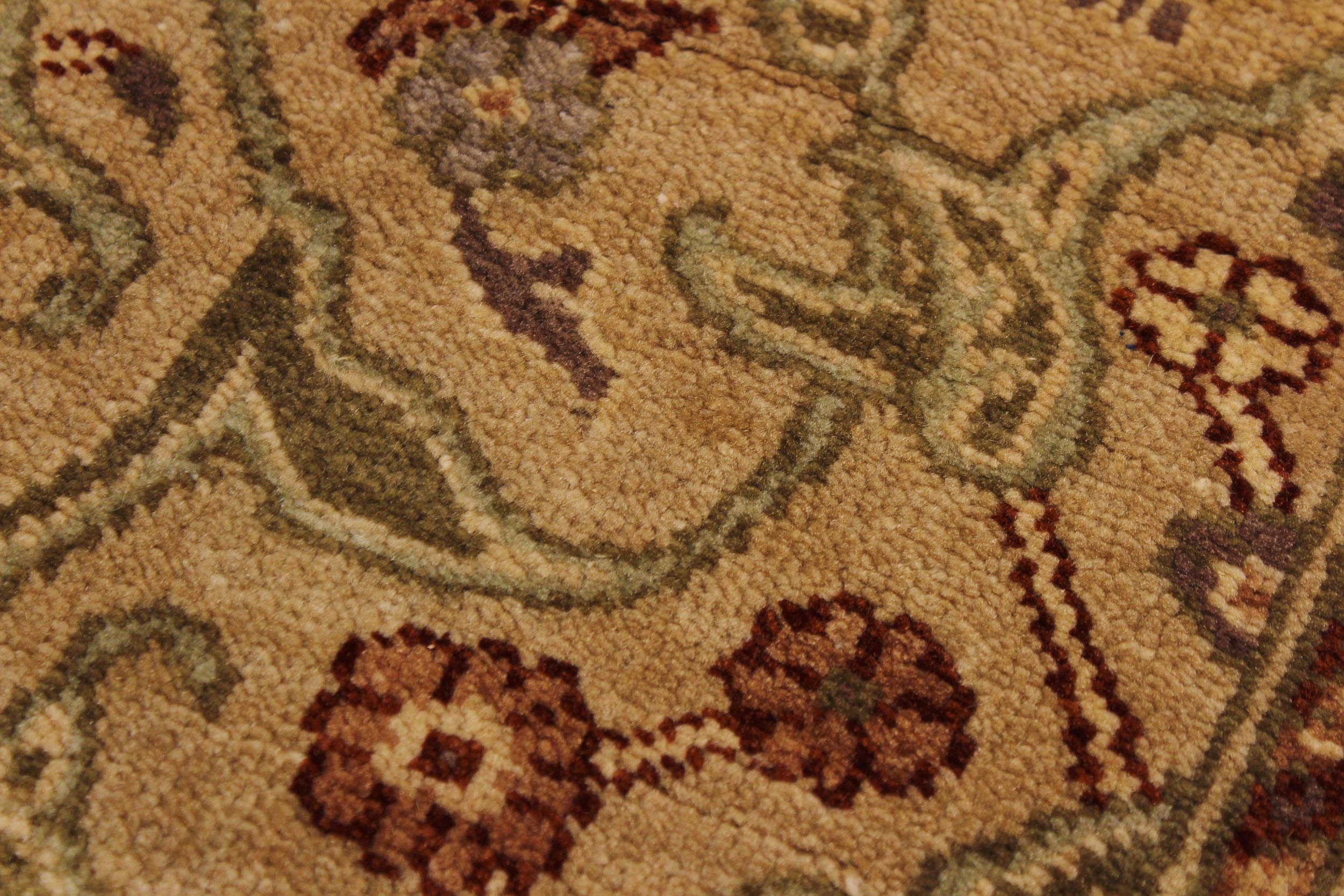 handmade Transitional Kafkaz Tan Gray Hand Knotted RUNNER 100% WOOL area rug 3' x 6'