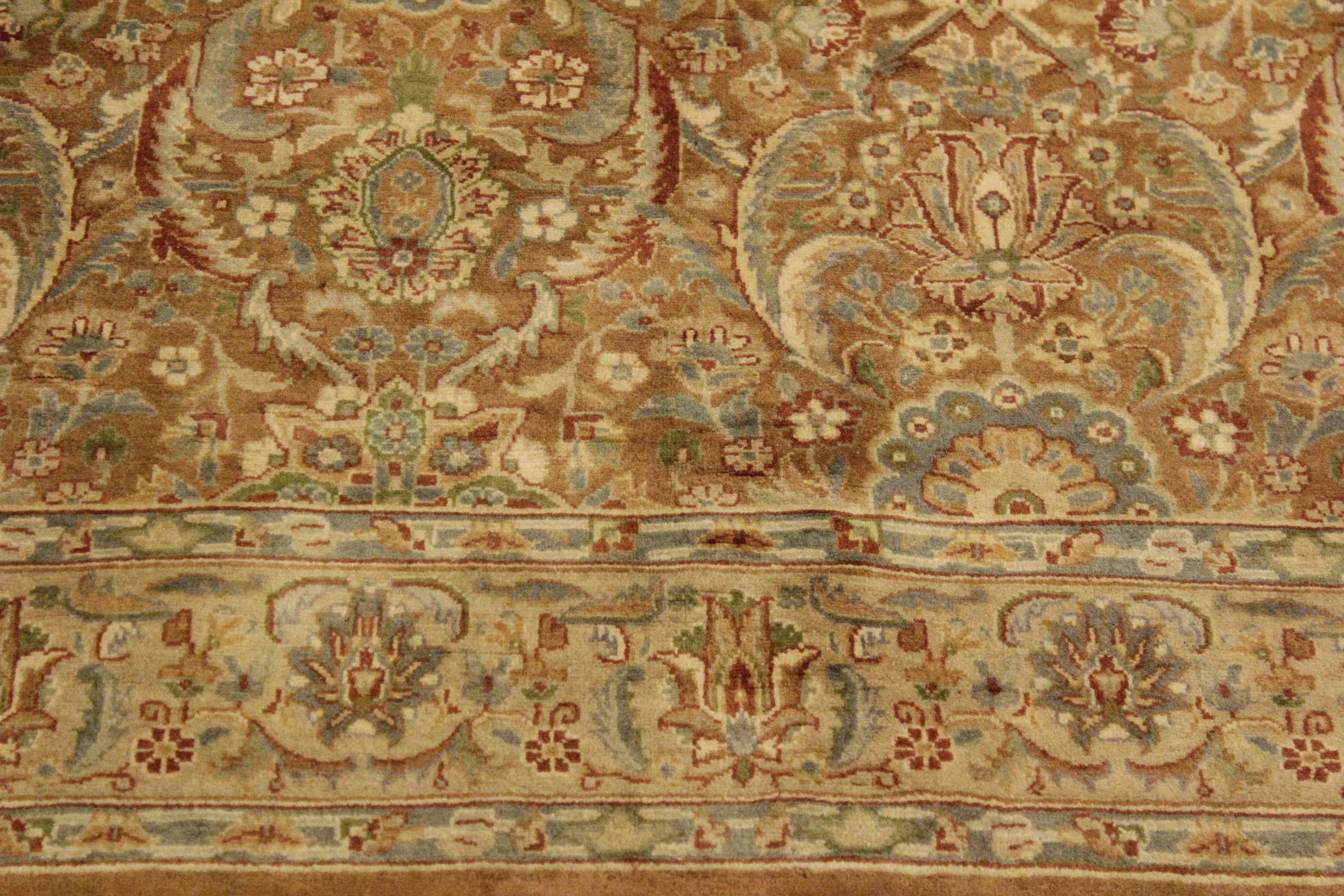 handmade Transitional Qaseem Bond Brown Tan Hand Knotted RECTANGLE 100% WOOL area rug 4x6