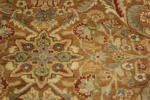 handmade Transitional Qaseem Bond Brown Tan Hand Knotted RECTANGLE 100% WOOL area rug 4x6