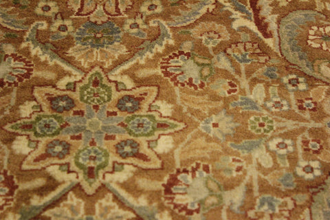 handmade Transitional Qaseem Bond Brown Tan Hand Knotted RECTANGLE 100% WOOL area rug 4x6