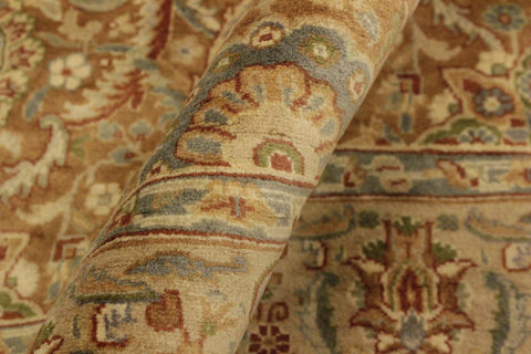 handmade Transitional Qaseem Bond Brown Tan Hand Knotted RECTANGLE 100% WOOL area rug 4x6