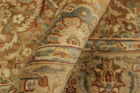 handmade Transitional Qaseem Bond Brown Tan Hand Knotted RECTANGLE 100% WOOL area rug 4x6