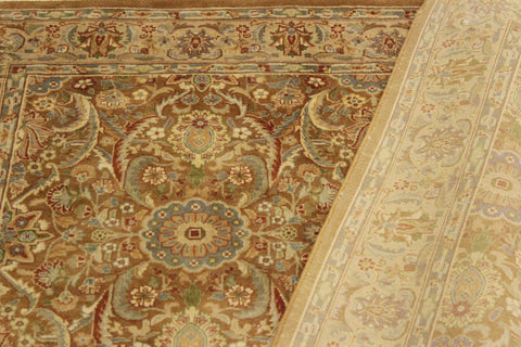 handmade Transitional Qaseem Bond Brown Tan Hand Knotted RECTANGLE 100% WOOL area rug 4x6
