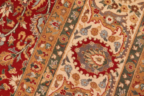 handmade Transitional Regular Red Beige Hand Knotted RECTANGLE 100% WOOL area rug 6x9