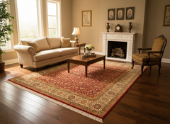 Heritage Ranee Red/Beige Wool Rug - 6'1''X9'2''
