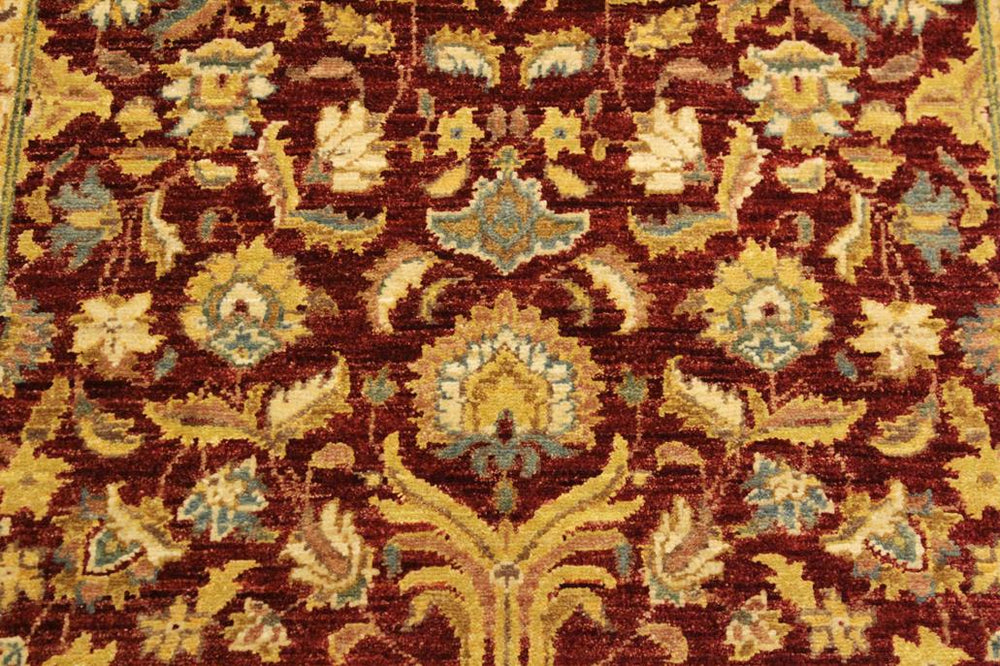 handmade Transitional Kafkaz Red Gold Hand Knotted RECTANGLE 100% WOOL area rug 4X6