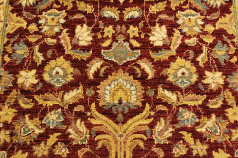 handmade Transitional Kafkaz Red Gold Hand Knotted RECTANGLE 100% WOOL area rug 4X6