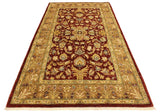 handmade Transitional Kafkaz Red Gold Hand Knotted RECTANGLE 100% WOOL area rug 4 x 6