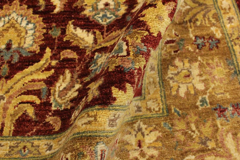 handmade Transitional Kafkaz Red Gold Hand Knotted RECTANGLE 100% WOOL area rug 4X6