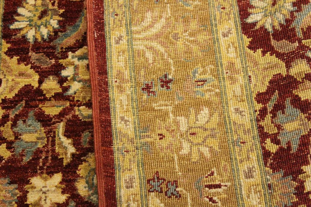 handmade Transitional Kafkaz Red Gold Hand Knotted RECTANGLE 100% WOOL area rug 4X6