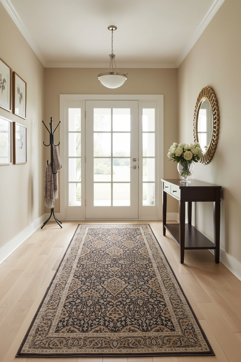 handmade Transitional Veg Dye Brown Gray Hand Knotted RUNNER 100% WOOL area rug 4' x 11'