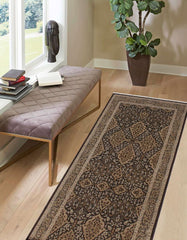 handmade Transitional Veg Dye Brown Gray Hand Knotted RUNNER 100% WOOL area rug 4'X11'