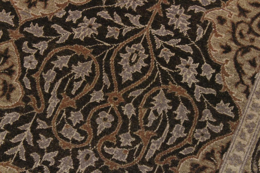 handmade Transitional Veg Dye Brown Gray Hand Knotted RUNNER 100% WOOL area rug 4'X11'