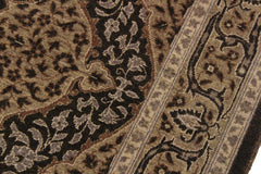 handmade Transitional Veg Dye Brown Gray Hand Knotted RUNNER 100% WOOL area rug 4'X11'