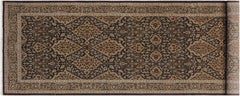 handmade Transitional Veg Dye Brown Gray Hand Knotted RUNNER 100% WOOL area rug 4'X11'