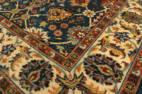 handmade Transitional Design Teal Ivory Hand Knotted RECTANGLE 100% WOOL area rug 3'X5'