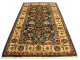 handmade Transitional Design Teal Ivory Hand Knotted RECTANGLE 100% WOOL area rug 3x5