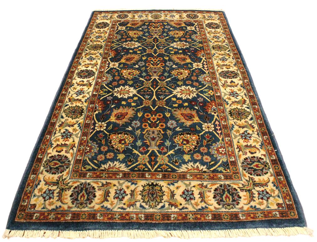 handmade Transitional Design Teal Ivory Hand Knotted RECTANGLE 100% WOOL area rug 3'X5'