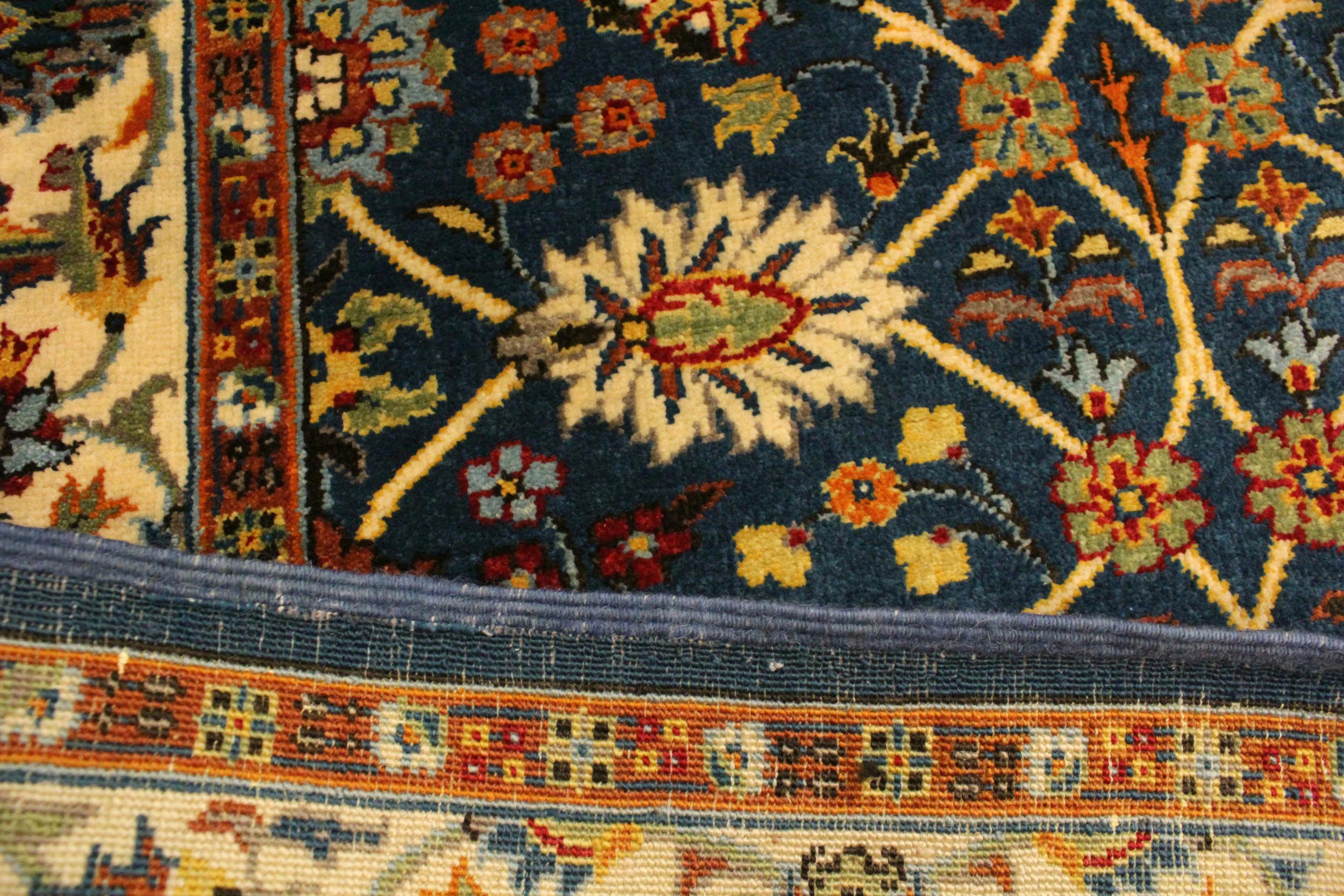 handmade Traditional Design Teal Ivory Hand Knotted RECTANGLE 100% WOOL area rug 3' x 5'