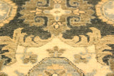 handmade Transitional Kafkaz Gray Ivory Hand Knotted RECTANGLE 100% WOOL area rug 4 x 6
