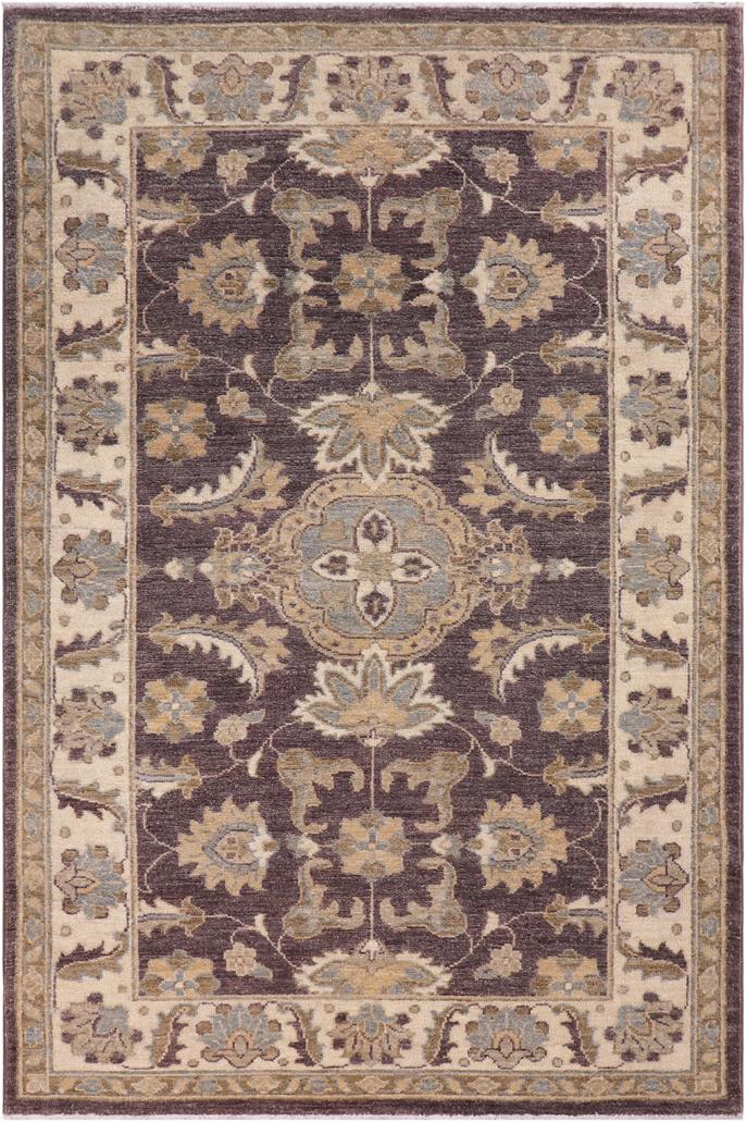 handmade Traditional Kafkaz Brown Ivory Hand Knotted RECTANGLE 100% WOOL area rug 3X5