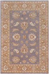 handmade Traditional Kafkaz Gray Lt. Brown Hand Knotted RECTANGLE 100% WOOL area rug