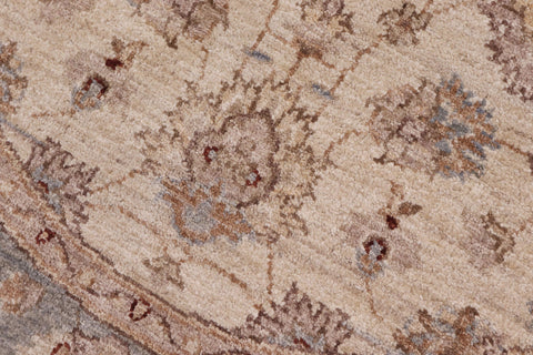 handmade Traditional Kafkaz Ivory Gray Hand Knotted ROUND 100% WOOL area rug 4' x 4'