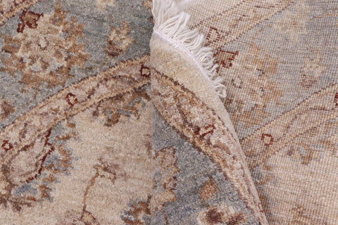 handmade Traditional Kafkaz Ivory Gray Hand Knotted ROUND 100% WOOL area rug 4' x 4'