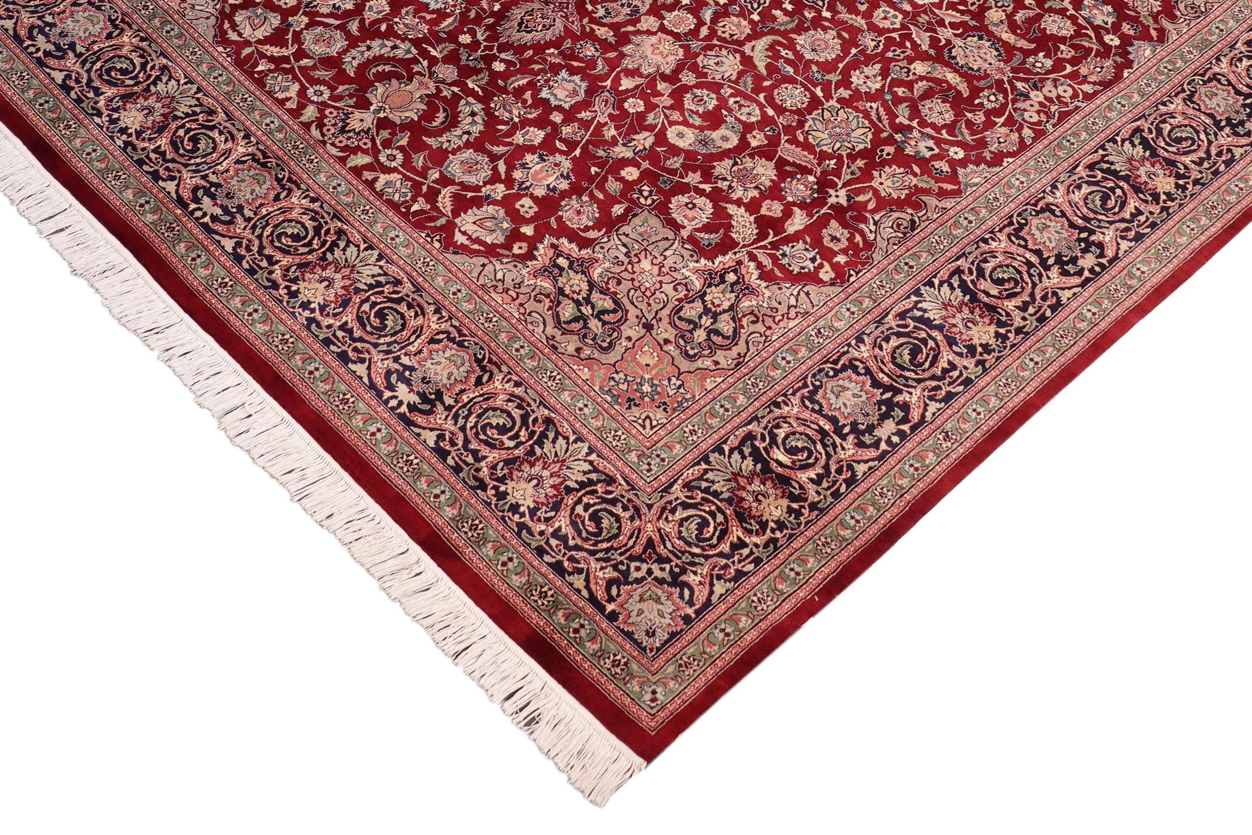 handmade Traditional Isphan Red Blue Hand Knotted RECTANGLE 100% WOOL area rug 8x10