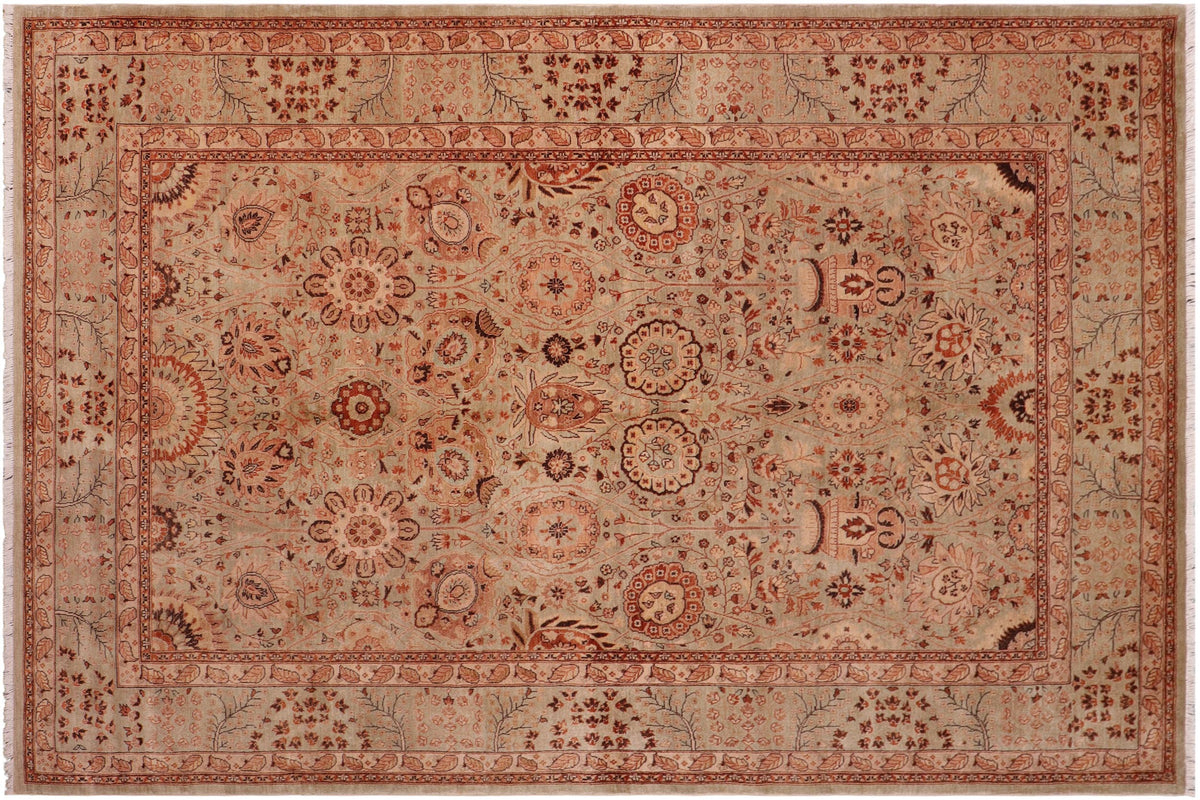 handmade Traditional Kafkaz Lt. Green Lt. Green Hand Knotted RECTANGLE 100% WOOL area rug 6' x 9'