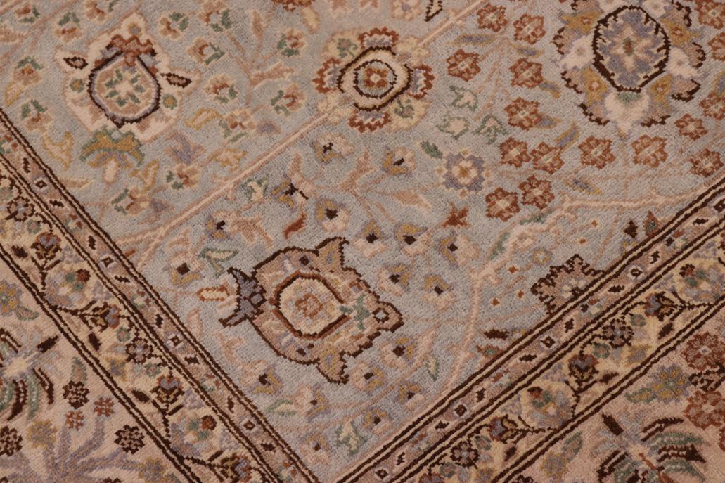 handmade Traditional Design Lt. Blue Tan Hand Knotted RECTANGLE 100% WOOL area rug 6'X9'