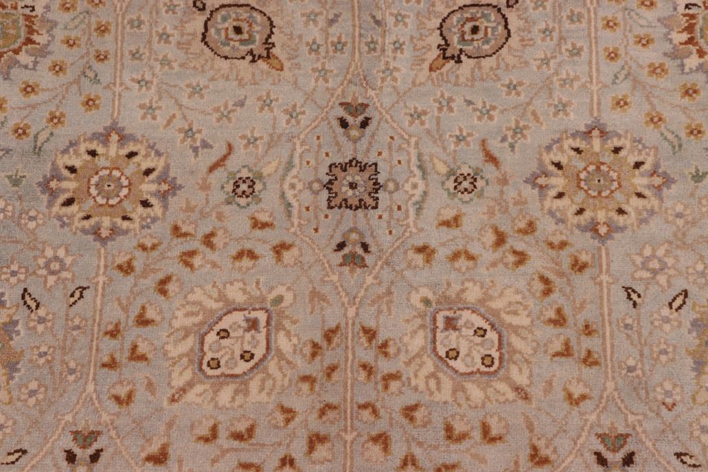 handmade Traditional Design Lt. Blue Tan Hand Knotted RECTANGLE 100% WOOL area rug 6'X9'