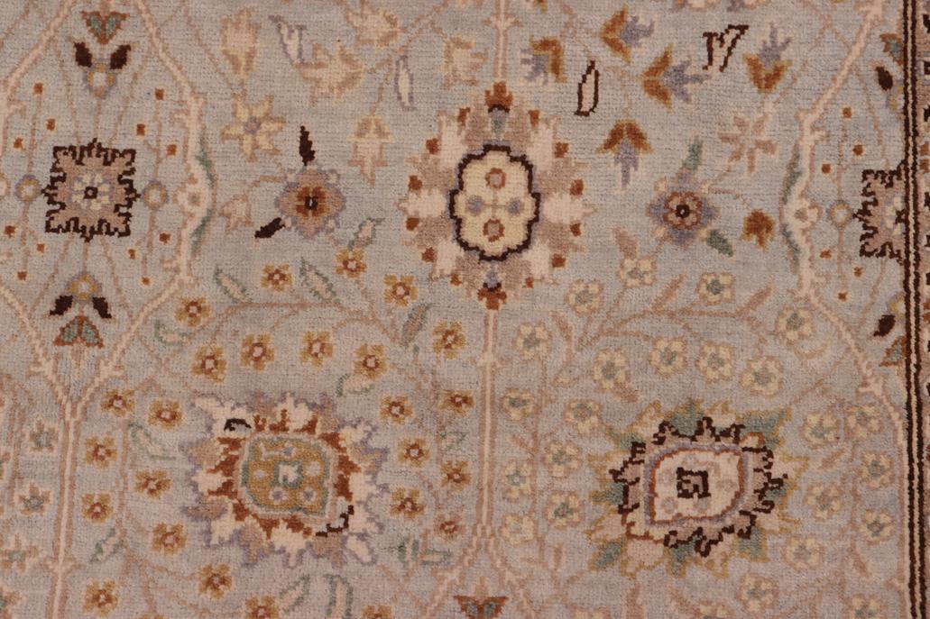 handmade Traditional Design Lt. Blue Tan Hand Knotted RECTANGLE 100% WOOL area rug 6'X9'