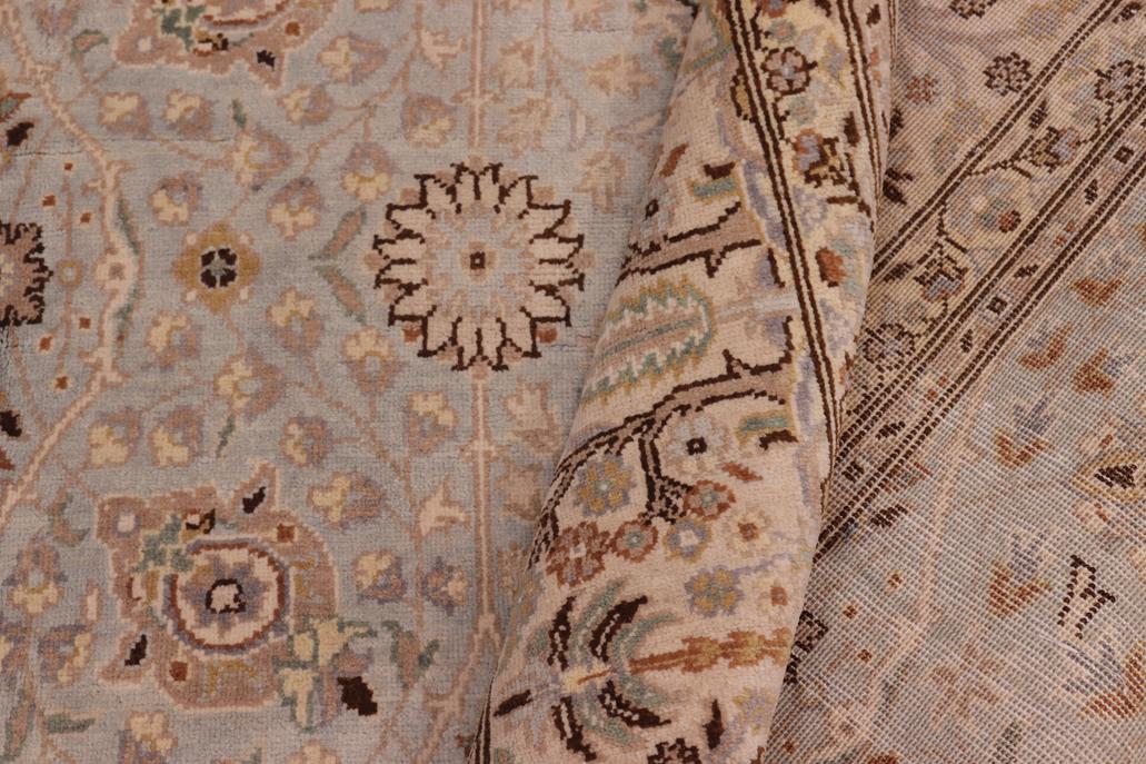 handmade Traditional Design Lt. Blue Tan Hand Knotted RECTANGLE 100% WOOL area rug 6'X9'