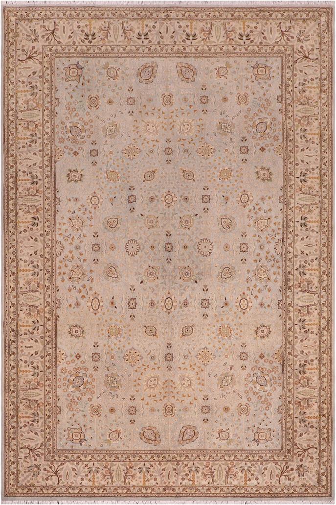 handmade Traditional Design Lt. Blue Tan Hand Knotted RECTANGLE 100% WOOL area rug 6'X9'