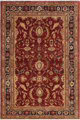 handmade Traditional Kafkaz Rust Blue Hand Knotted RECTANGLE 100% WOOL area rug 9X12