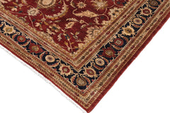 handmade Traditional Kafkaz Rust Blue Hand Knotted RECTANGLE 100% WOOL area rug 9X12