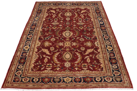 handmade Traditional Kafkaz Rust Blue Hand Knotted RECTANGLE 100% WOOL area rug 9x12