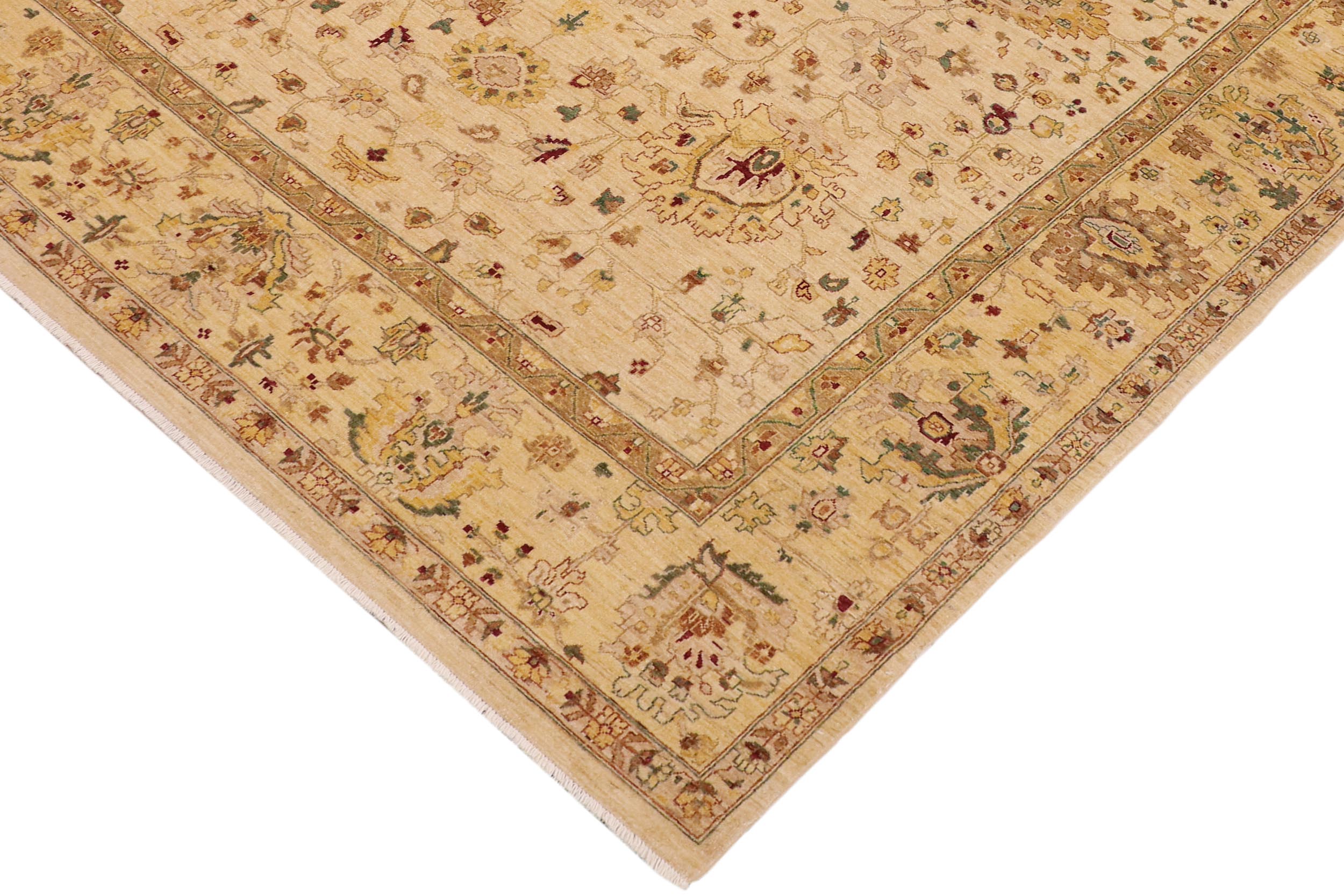 handmade Traditional Kafkaz Beige Gold Hand Knotted RECTANGLE 100% WOOL area rug 9x12