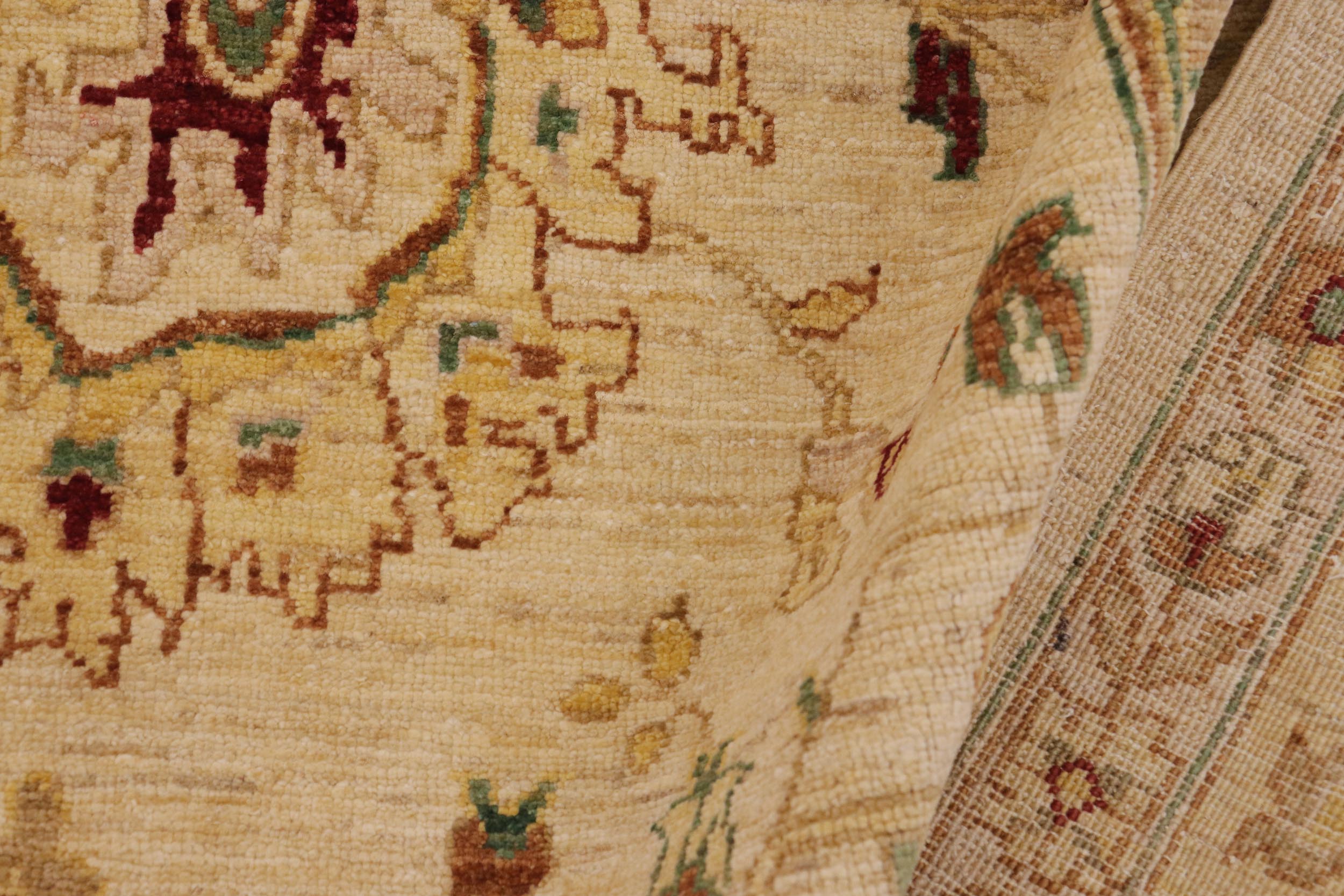 handmade Traditional Kafkaz Beige Gold Hand Knotted RECTANGLE 100% WOOL area rug 9x12