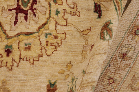 handmade Traditional Kafkaz Beige Gold Hand Knotted RECTANGLE 100% WOOL area rug 9x12