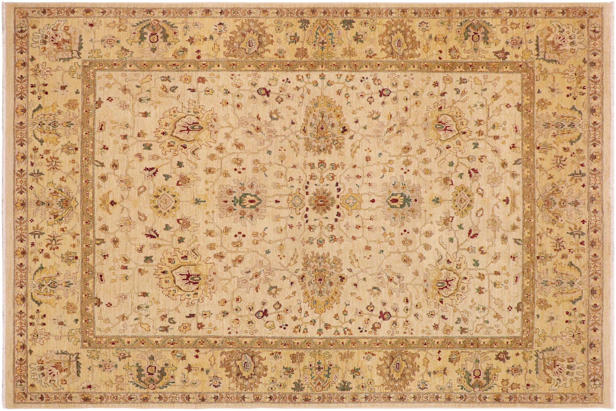 handmade Traditional Kafkaz Beige Gold Hand Knotted RECTANGLE 100% WOOL area rug 9x12