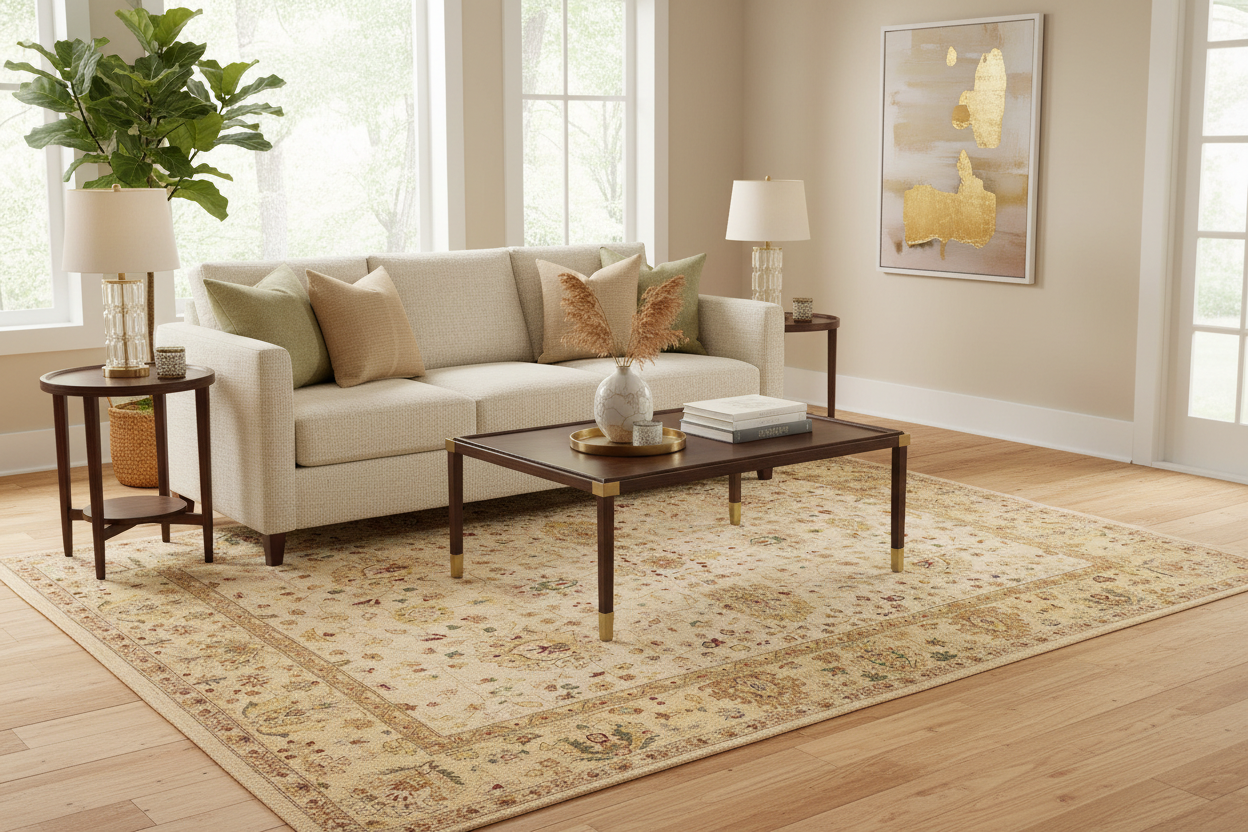 handmade Traditional Kafkaz Beige Gold Hand Knotted RECTANGLE 100% WOOL area rug 9x12