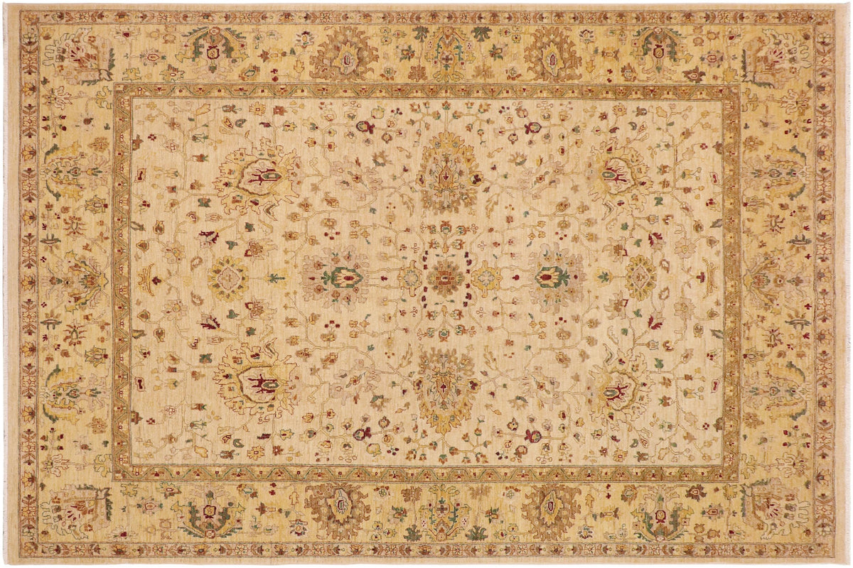 handmade Traditional Kafkaz Beige Gold Hand Knotted RECTANGLE 100% WOOL area rug 9x12