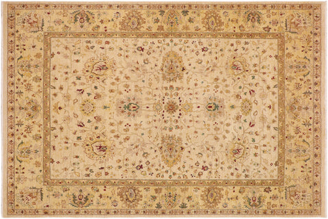 handmade Traditional Kafkaz Beige Gold Hand Knotted RECTANGLE 100% WOOL area rug 9x12