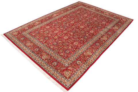 handmade Transitional New Asif Red Green Hand Knotted RECTANGLE 100% WOOL area rug 10x14